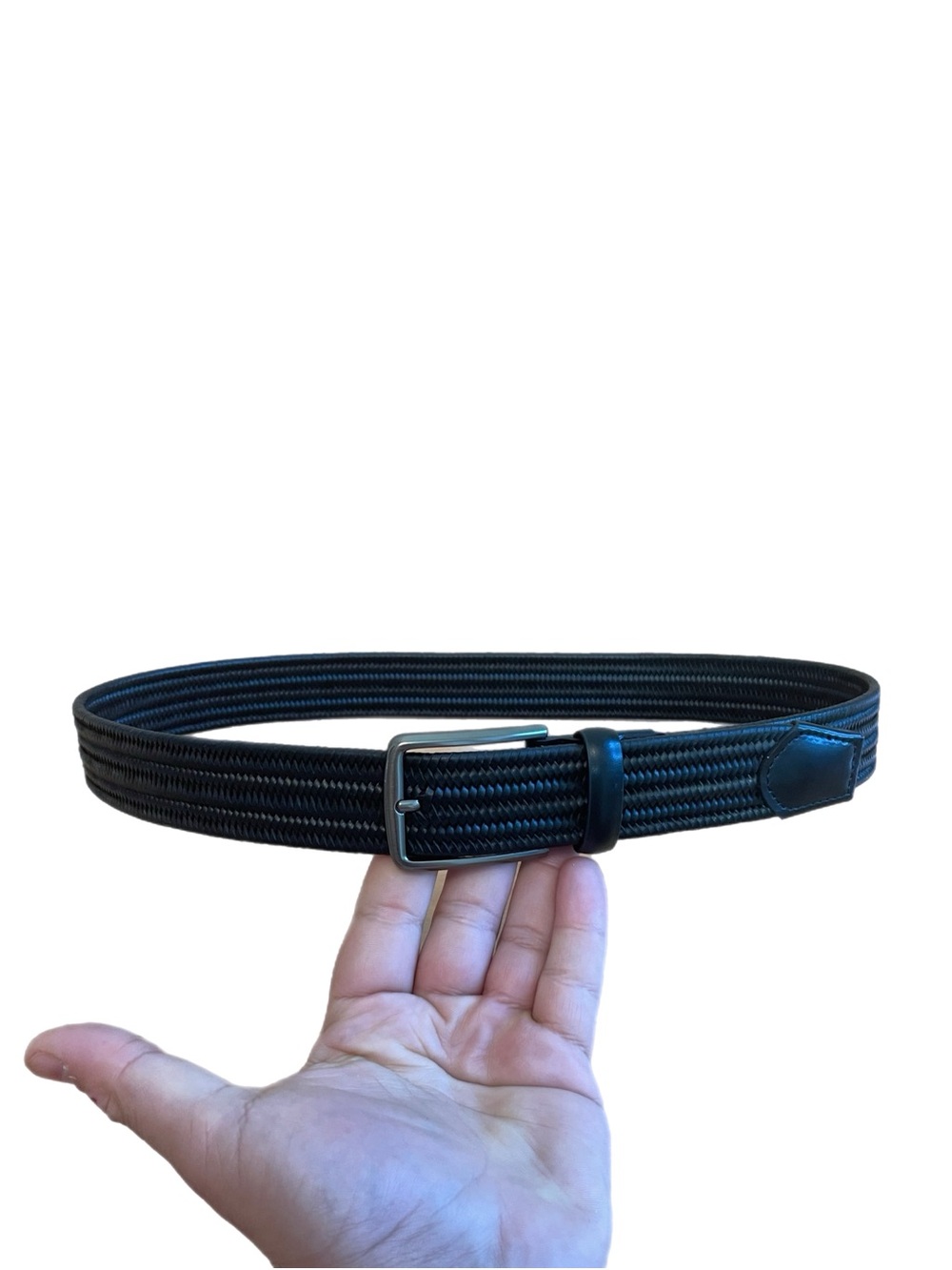 NWOT: Perry Ellis Men’s Black Braided Leather Belt